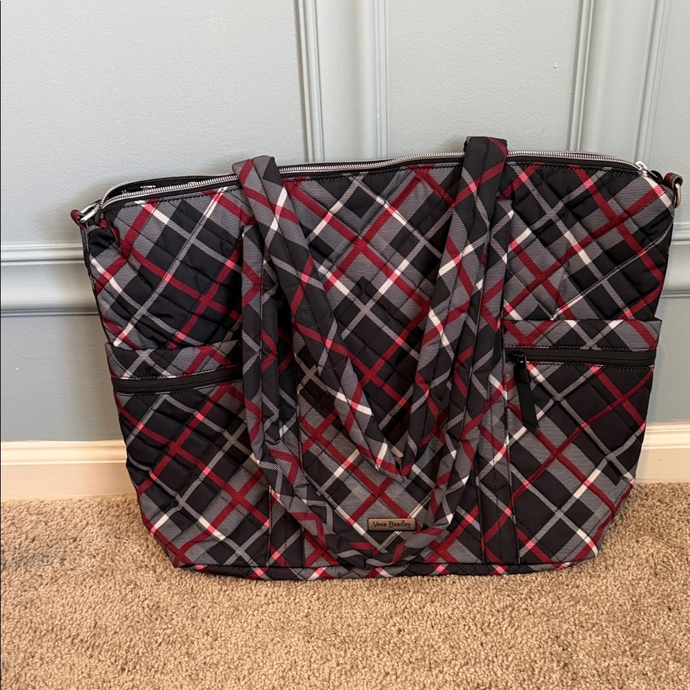 Vera Bradley Red and Black Paris Plaid tote NEW